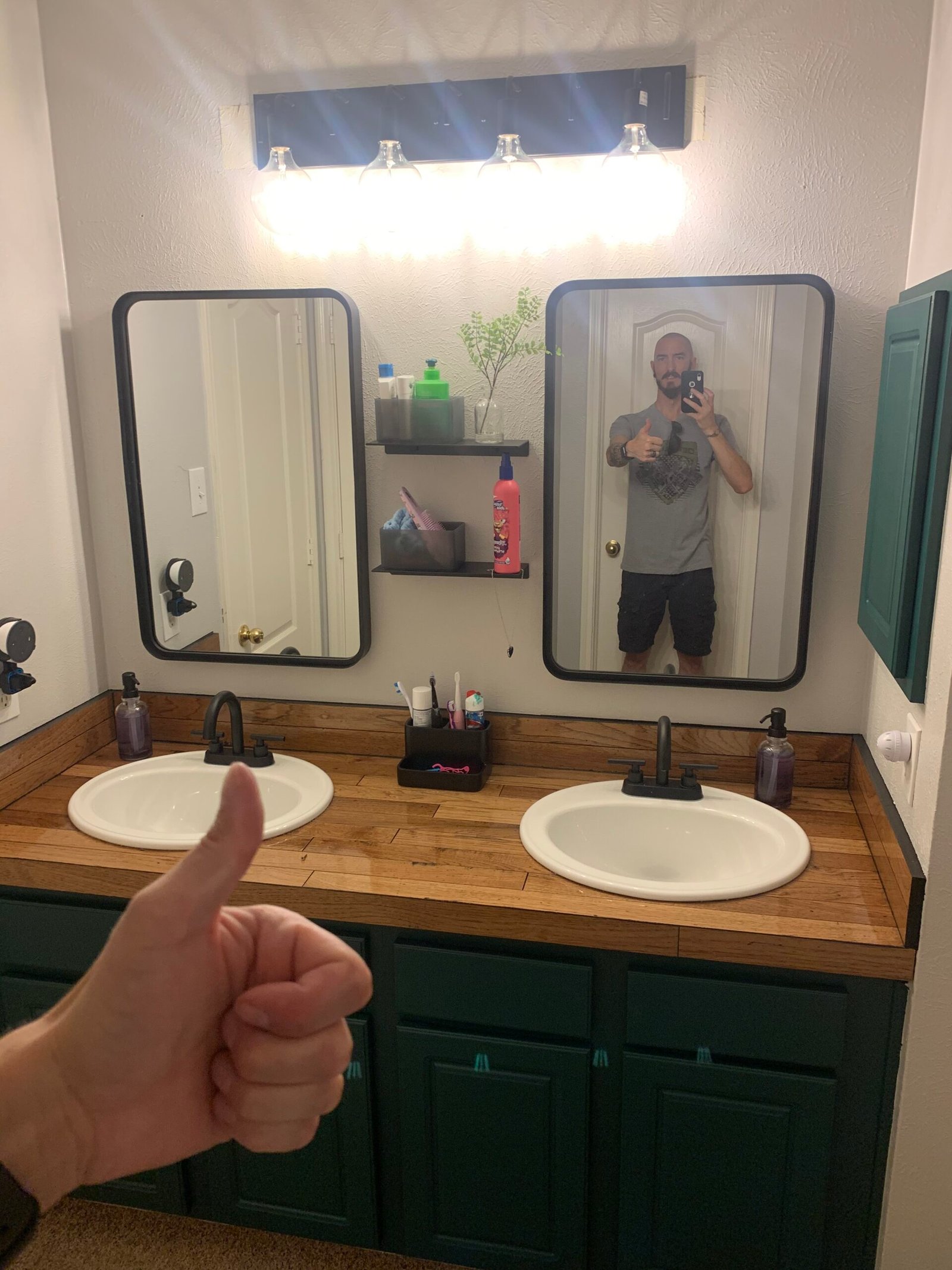 Dual vanity remodel by TOP Handyman Repair in Houston, TX
